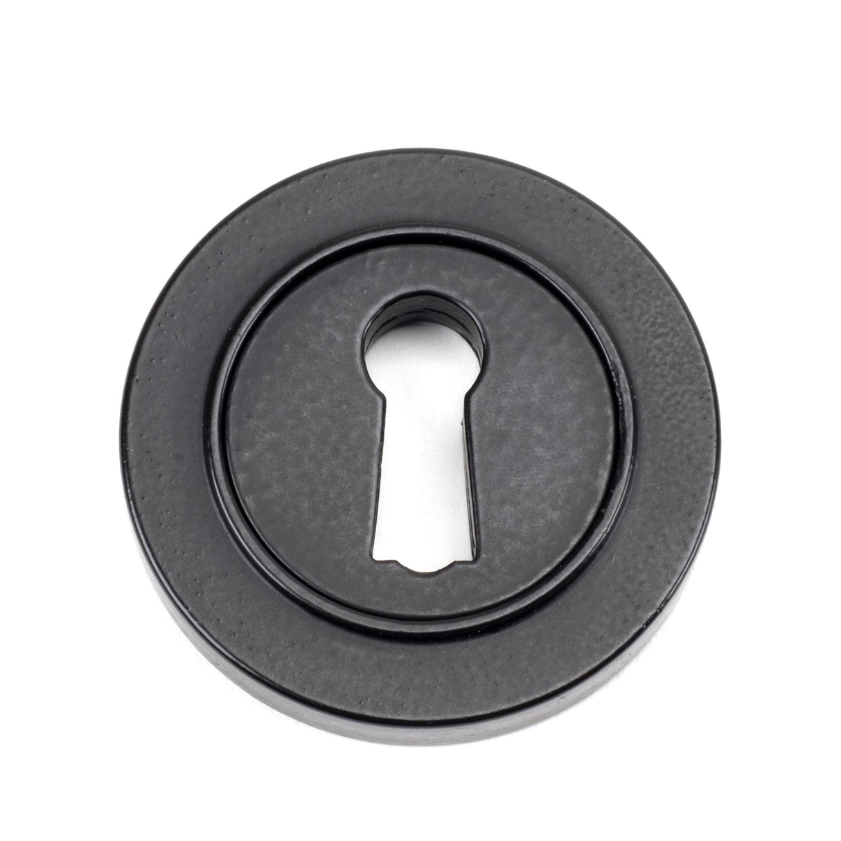 From The Anvil - Matt Black Round Escutcheon (Plain) | Sku. 49536 | Trade Door Handles.