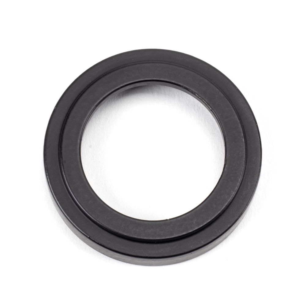 From The Anvil - Matt Black Round Escutcheon (Art Deco) | Sku. 49537 | Trade Door Handles.