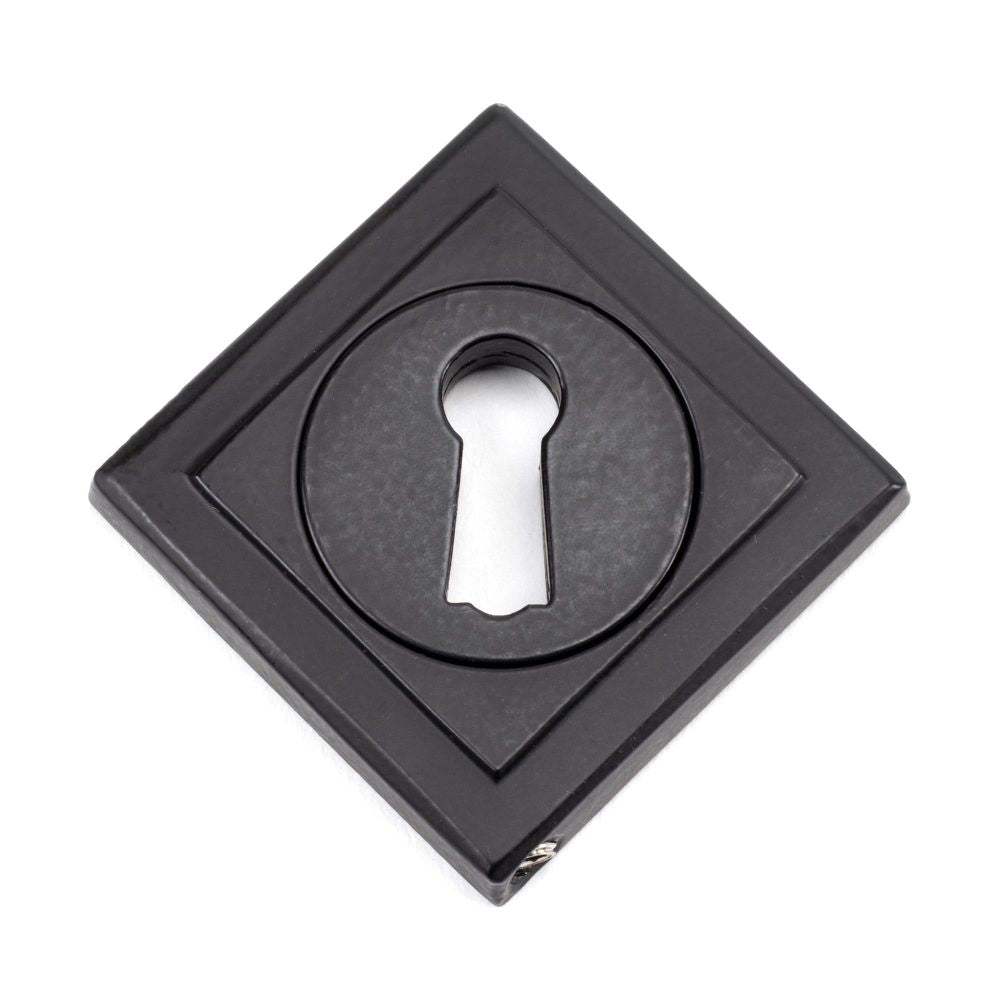 From The Anvil - Matt Black Round Escutcheon (Square) | Sku. 49539 | Trade Door Handles.