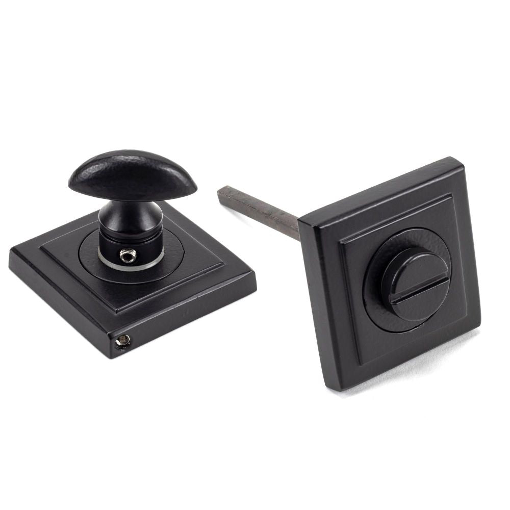 From The Anvil - Matt Black Round Thumbturn Set (Square) | Sku. 49547 | Trade Door Handles.