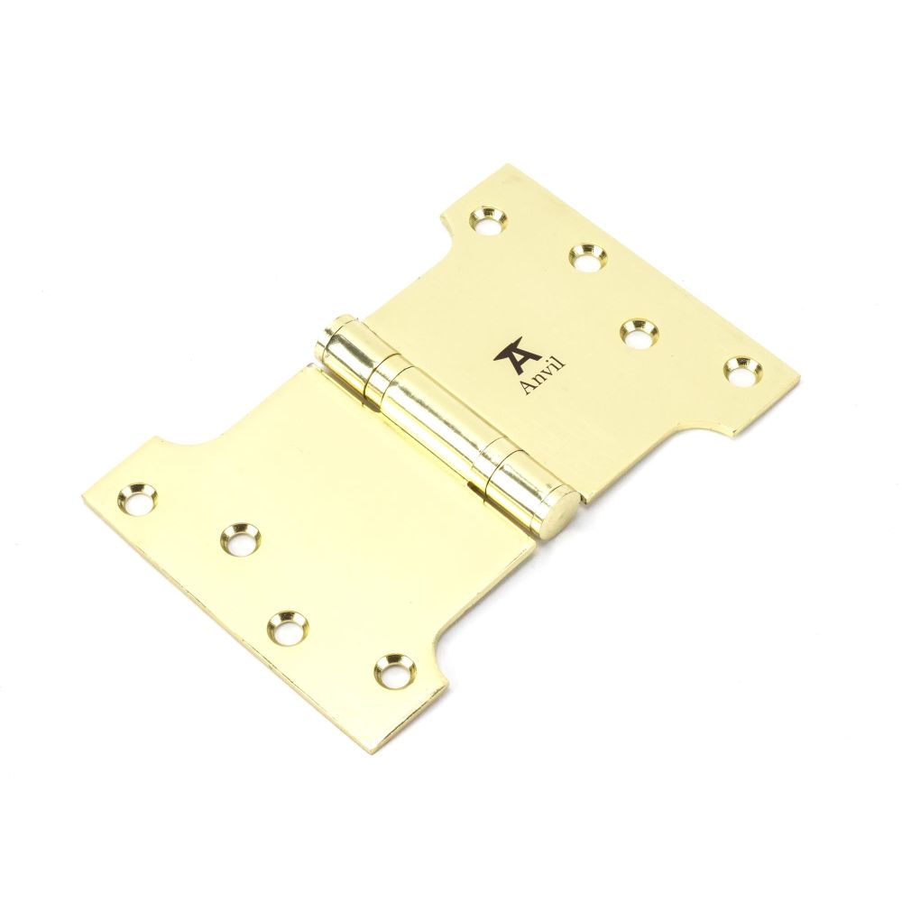 From The Anvil - Polished Brass 4" x 4" x 6" Parliament Hinge (pair) ss | Sku. 49556 | Trade Door Handles.