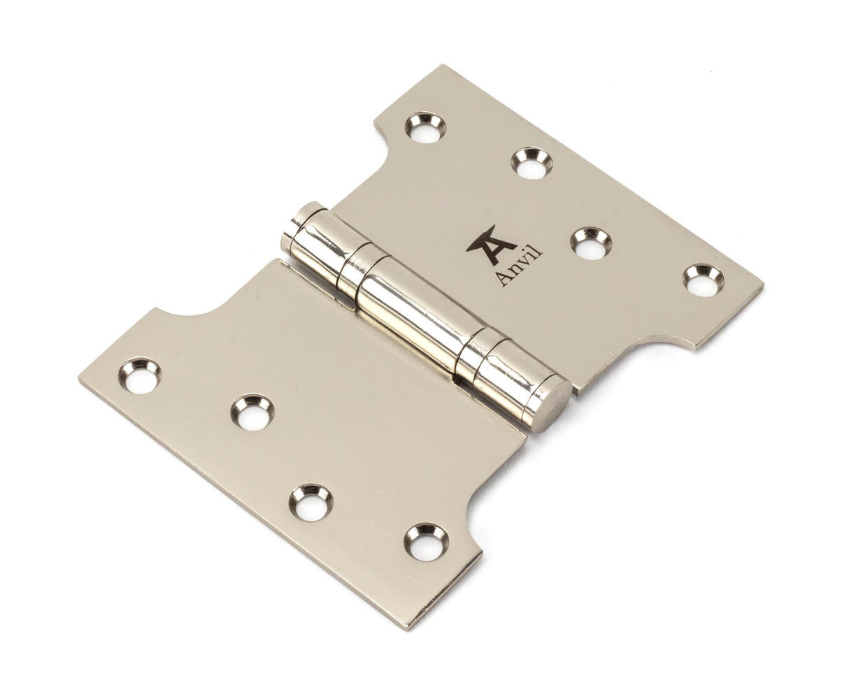 From The Anvil - Polished Nickel 4" x 3" x 5" Parliament Hinge (pair) ss | Sku. 49564 | Trade Door Handles.