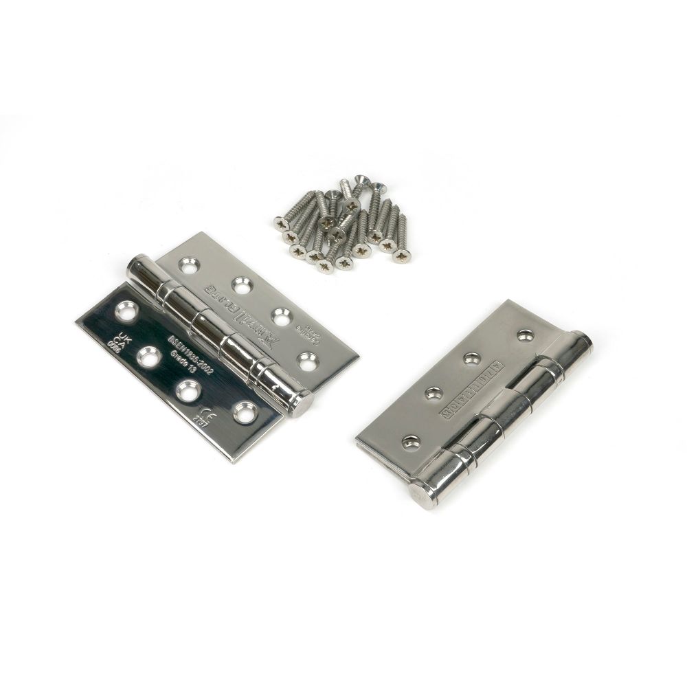 From The Anvil - Polished SS 4" Ball Bearing Butt Hinge (pair) | Sku. 49574 | Trade Door Handles.
