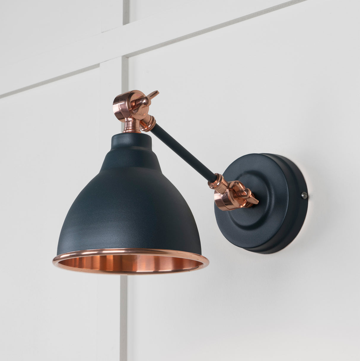 From The Anvil - Smooth Copper Brindley Wall Light in Soot | Sku. 49714SSO | Trade Door Handles.
