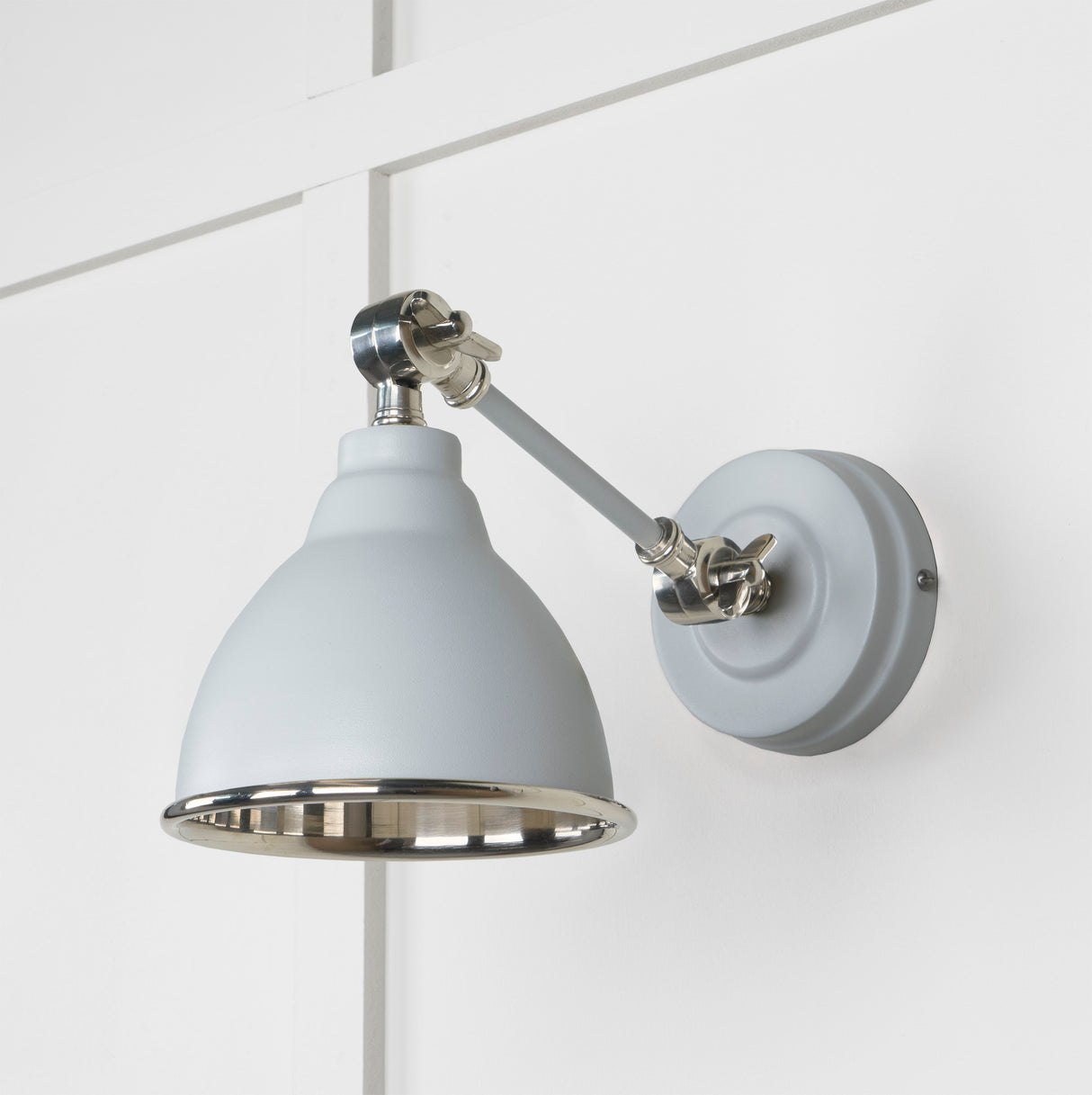 From The Anvil - Smooth Nickel Brindley Wall Light in Birch | Sku. 49715SBI | Trade Door Handles.
