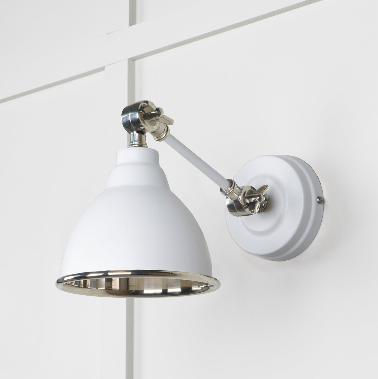 From The Anvil - Smooth Nickel Brindley Wall Light in Flock | Sku. 49715SF | Trade Door Handles.