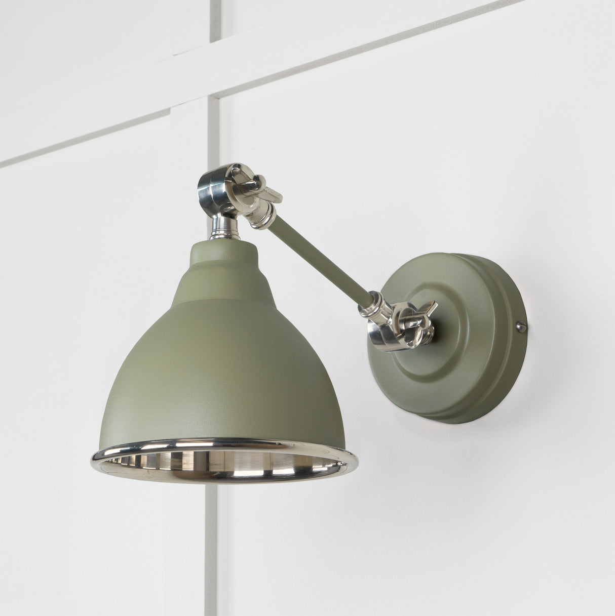From The Anvil - Smooth Nickel Brindley Wall Light in Tump | Sku. 49715STU | Trade Door Handles.