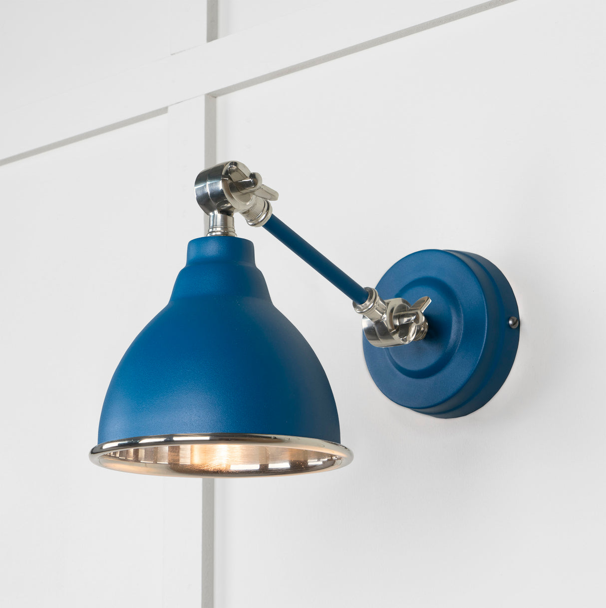 From The Anvil - Smooth Nickel Brindley Wall Light in Upstream | Sku. 49715SU | Trade Door Handles.