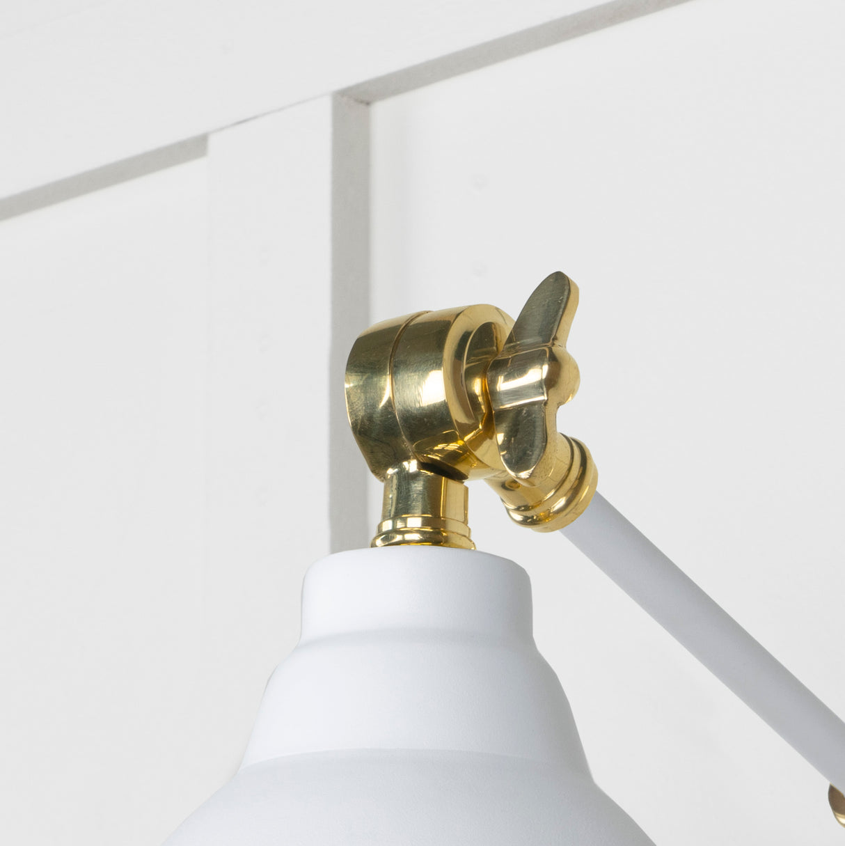 From The Anvil - Smooth Brass Brindley Wall Light in Flock | Sku. 49716SF | Trade Door Handles.