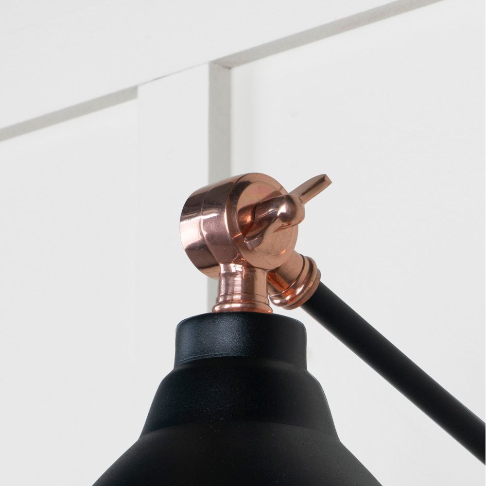 From The Anvil - Hammered Copper Brindley Wall Light in Elan Black | Sku. 49717SEB | Trade Door Handles.