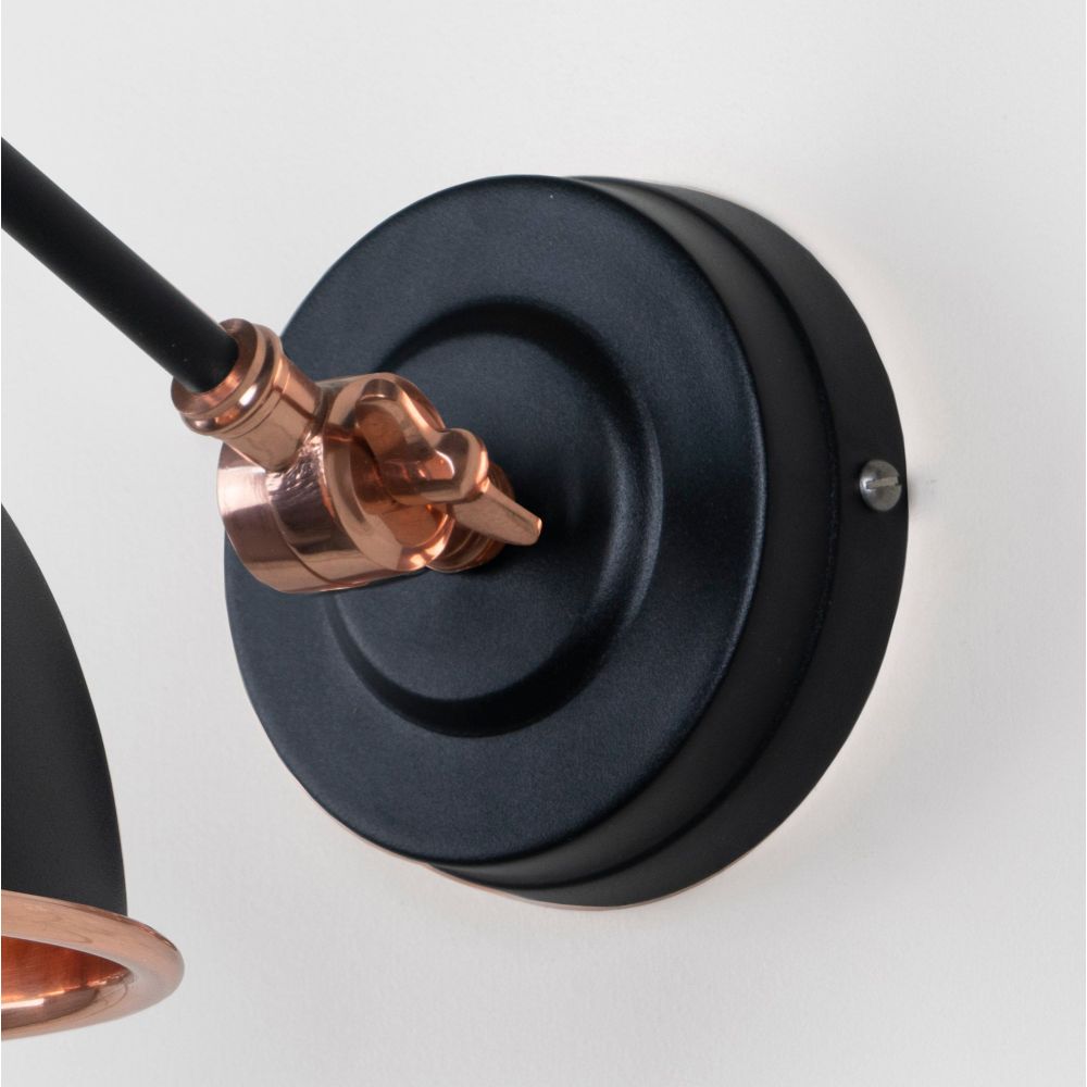 From The Anvil - Hammered Copper Brindley Wall Light in Elan Black | Sku. 49717SEB | Trade Door Handles.