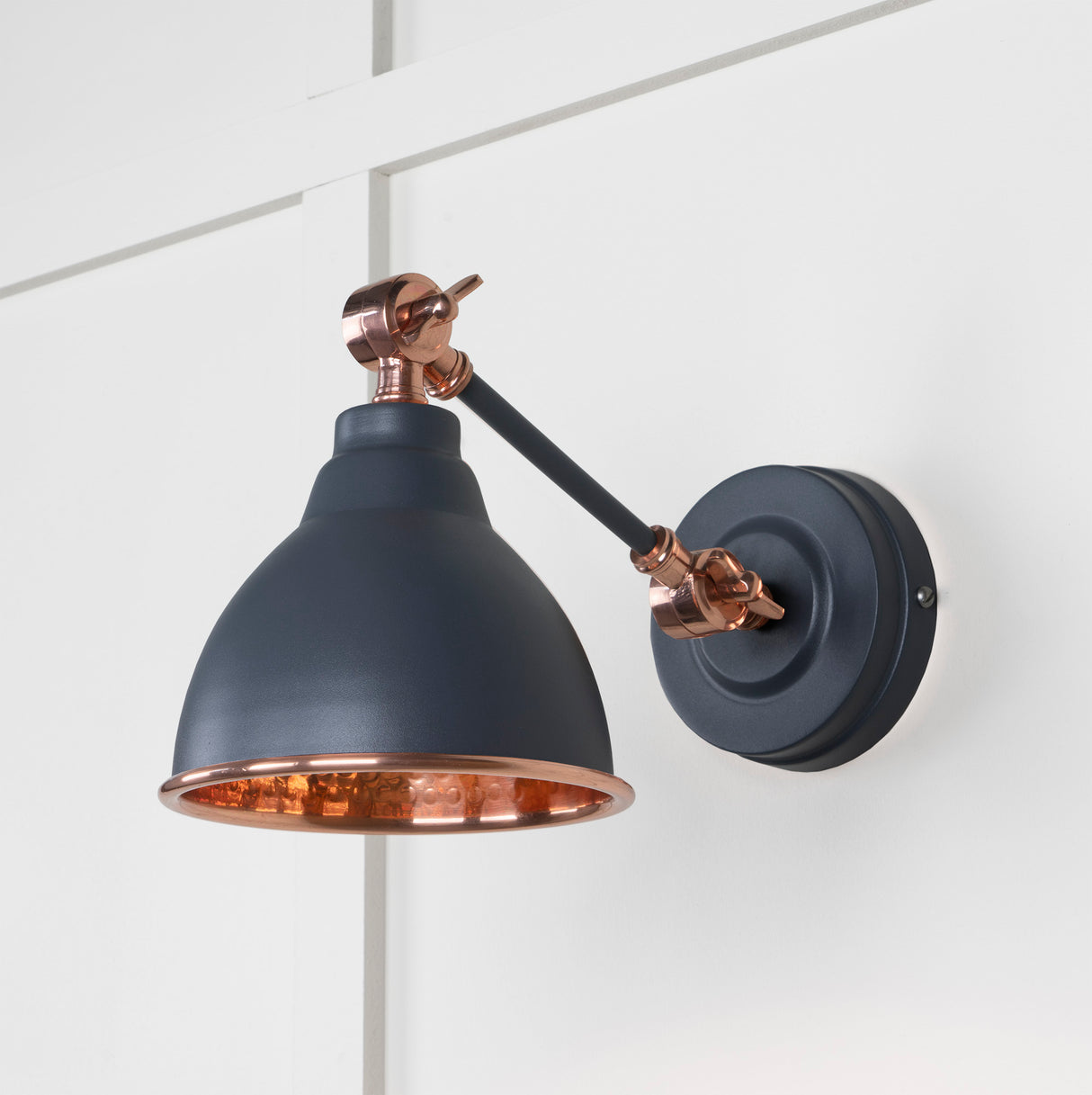 From The Anvil - Hammered Copper Brindley Wall Light in Slate | Sku. 49717SSL | Trade Door Handles.