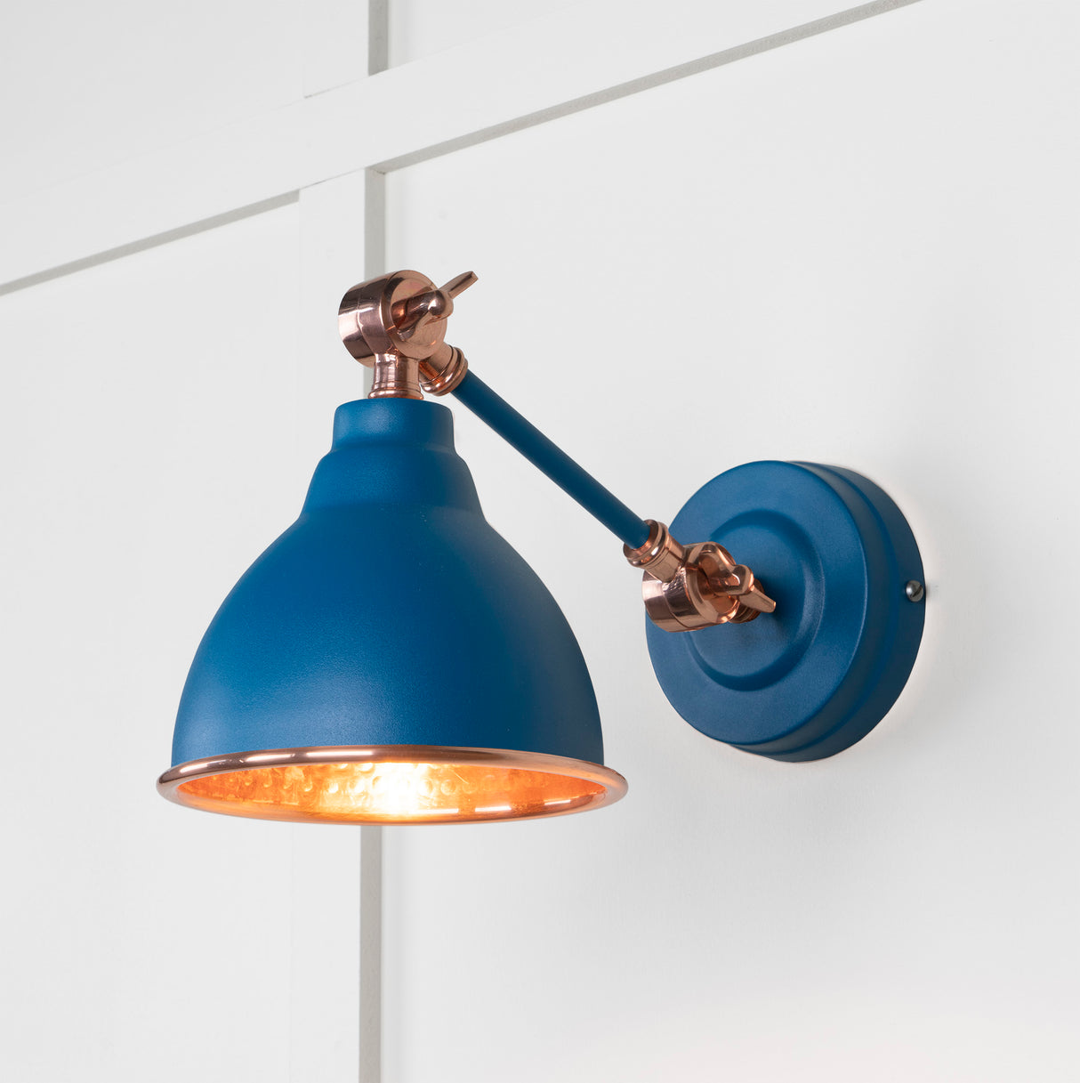 From The Anvil - Hammered Copper Brindley Wall Light in Upstream | Sku. 49717SU | Trade Door Handles.