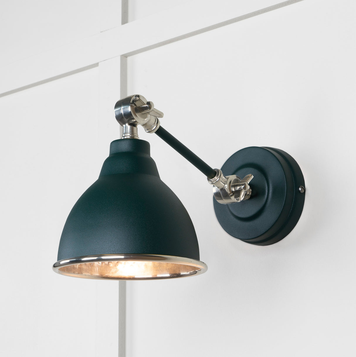From The Anvil - Hammered Nickel Brindley Wall Light in Dingle | Sku. 49718SDI | Trade Door Handles.