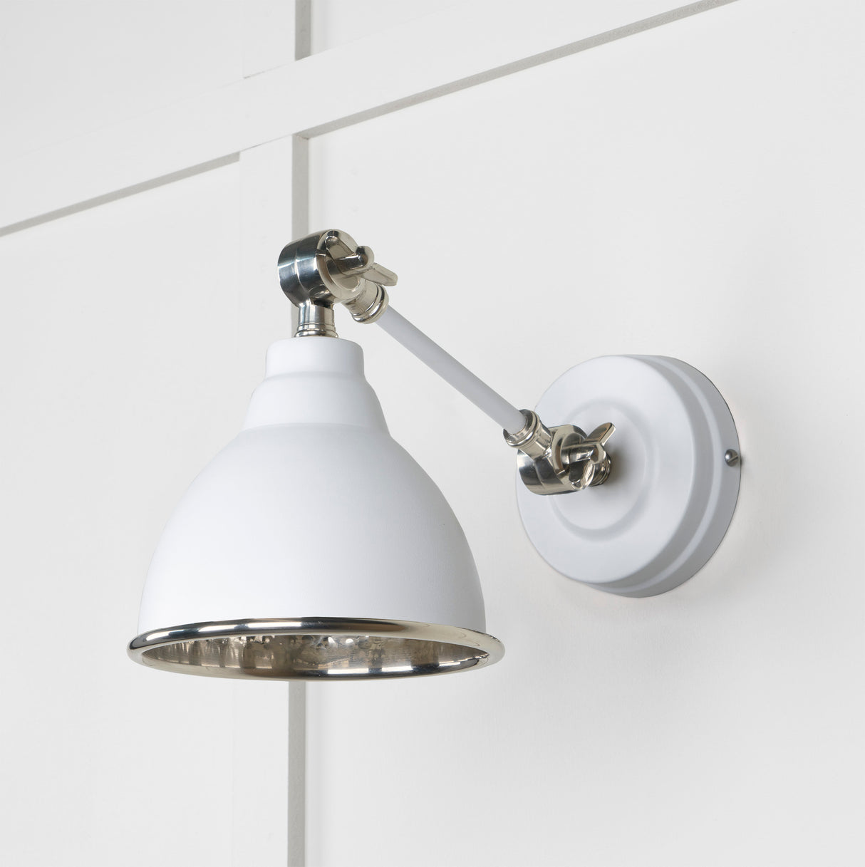 From The Anvil - Hammered Nickel Brindley Wall Light in Flock | Sku. 49718SF | Trade Door Handles.