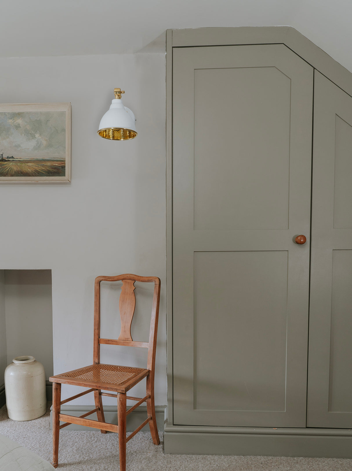 From The Anvil - Hammered Brass Brindley Wall Light in Flock | Sku. 49719SF | Trade Door Handles.