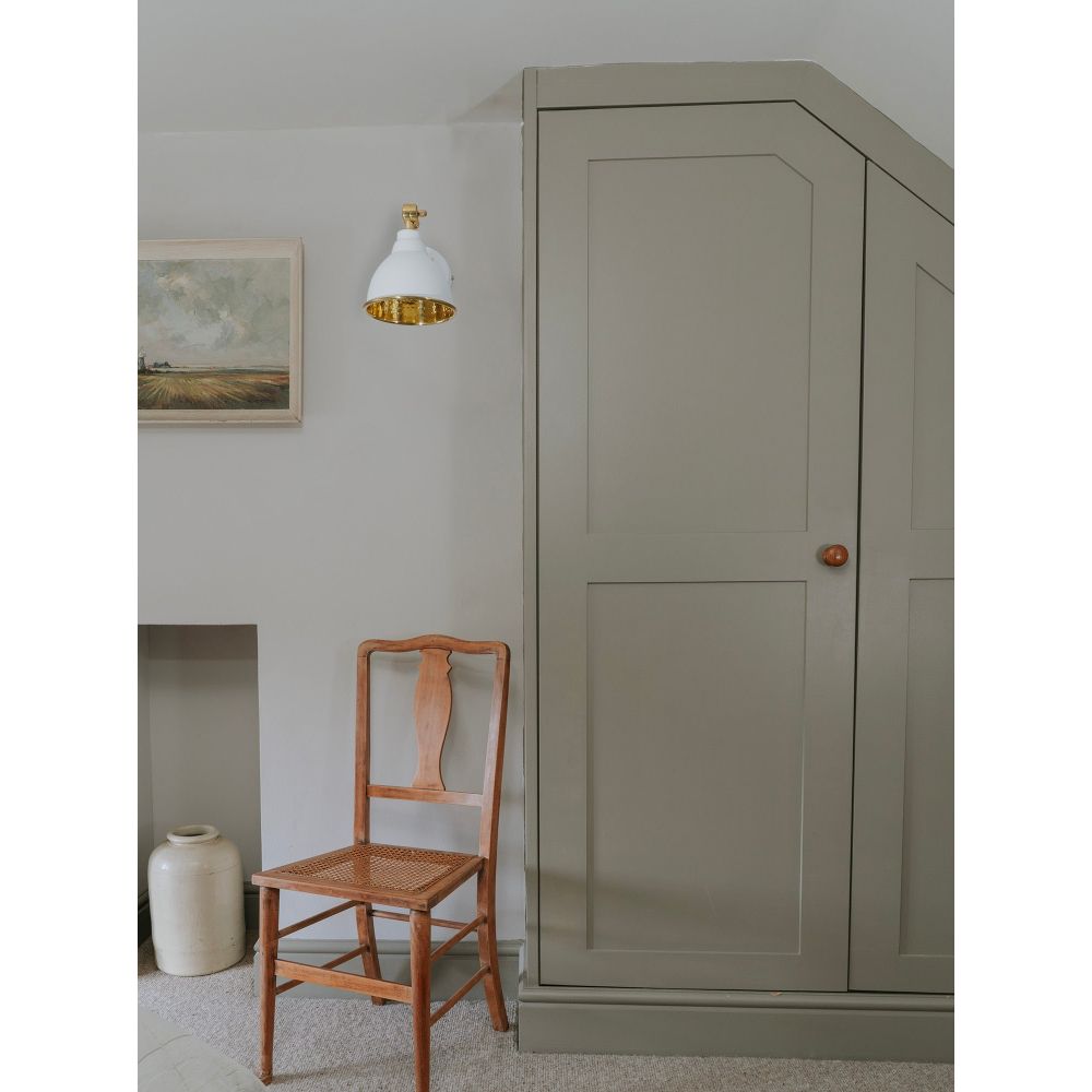 From The Anvil - Hammered Brass Brindley Wall Light in Flock | Sku. 49719SF | Trade Door Handles.