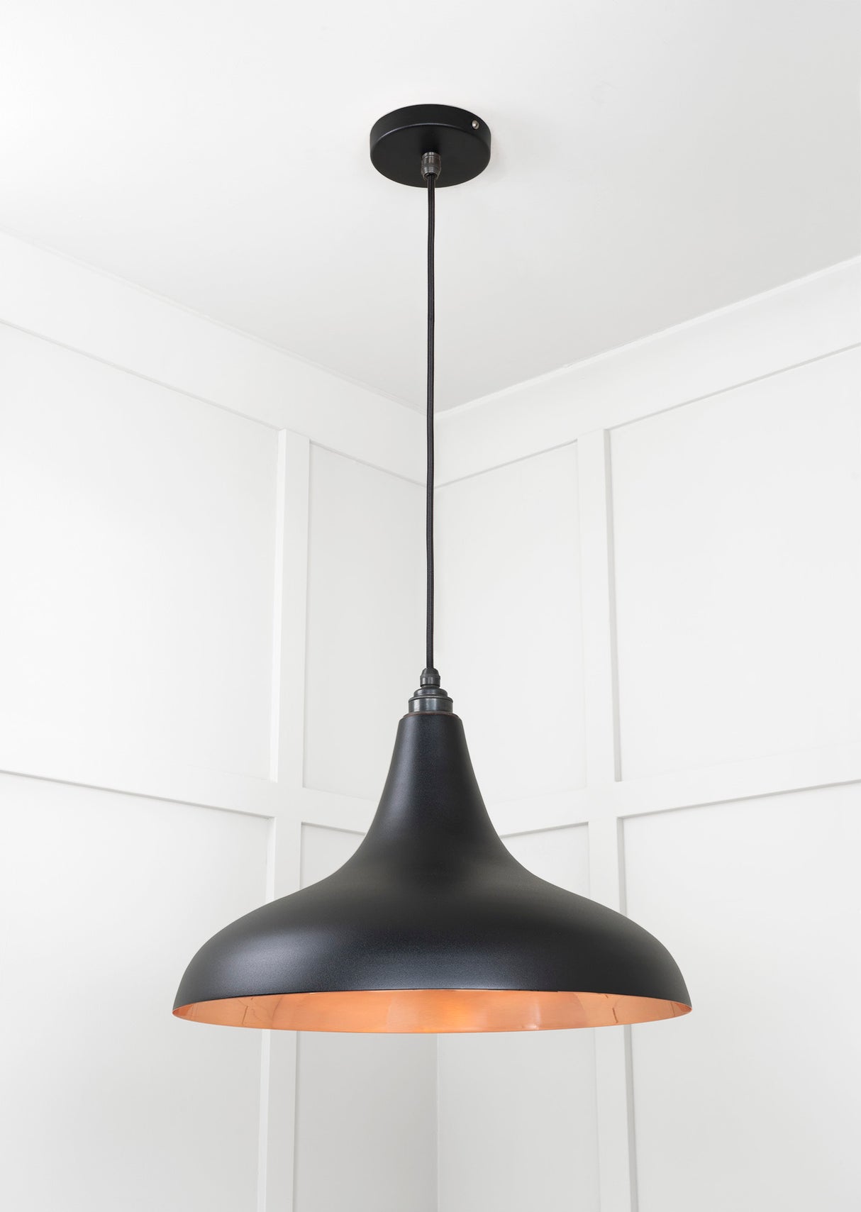 From The Anvil - Smooth Copper Frankley Pendant in Elan Black | Sku. 49720SEB | Trade Door Handles.
