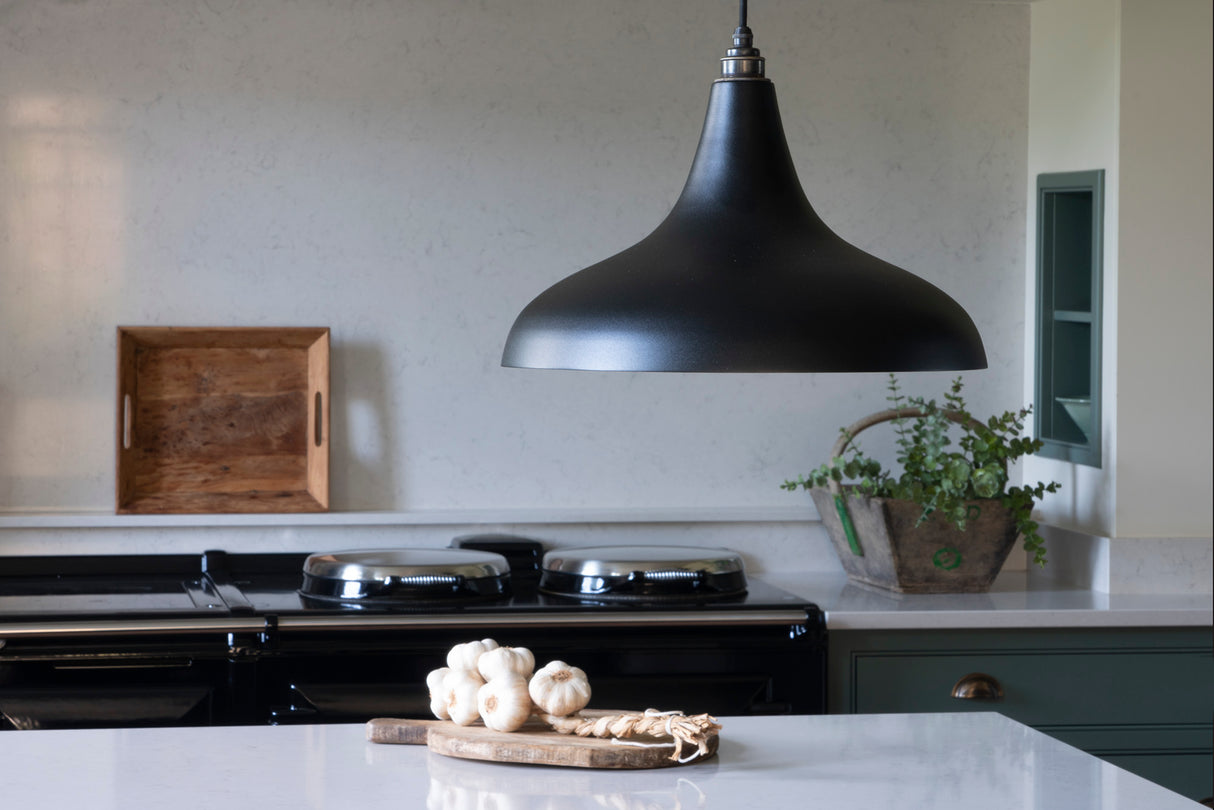From The Anvil - Smooth Copper Frankley Pendant in Elan Black | Sku. 49720SEB | Trade Door Handles.