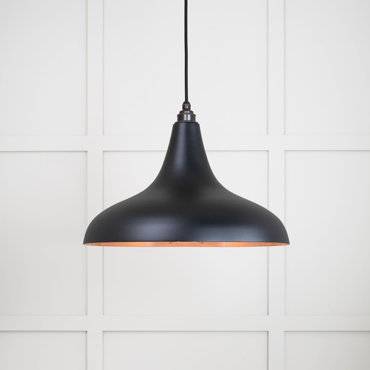 From The Anvil - Smooth Copper Frankley Pendant in Elan Black | Sku. 49720SEB | Trade Door Handles.