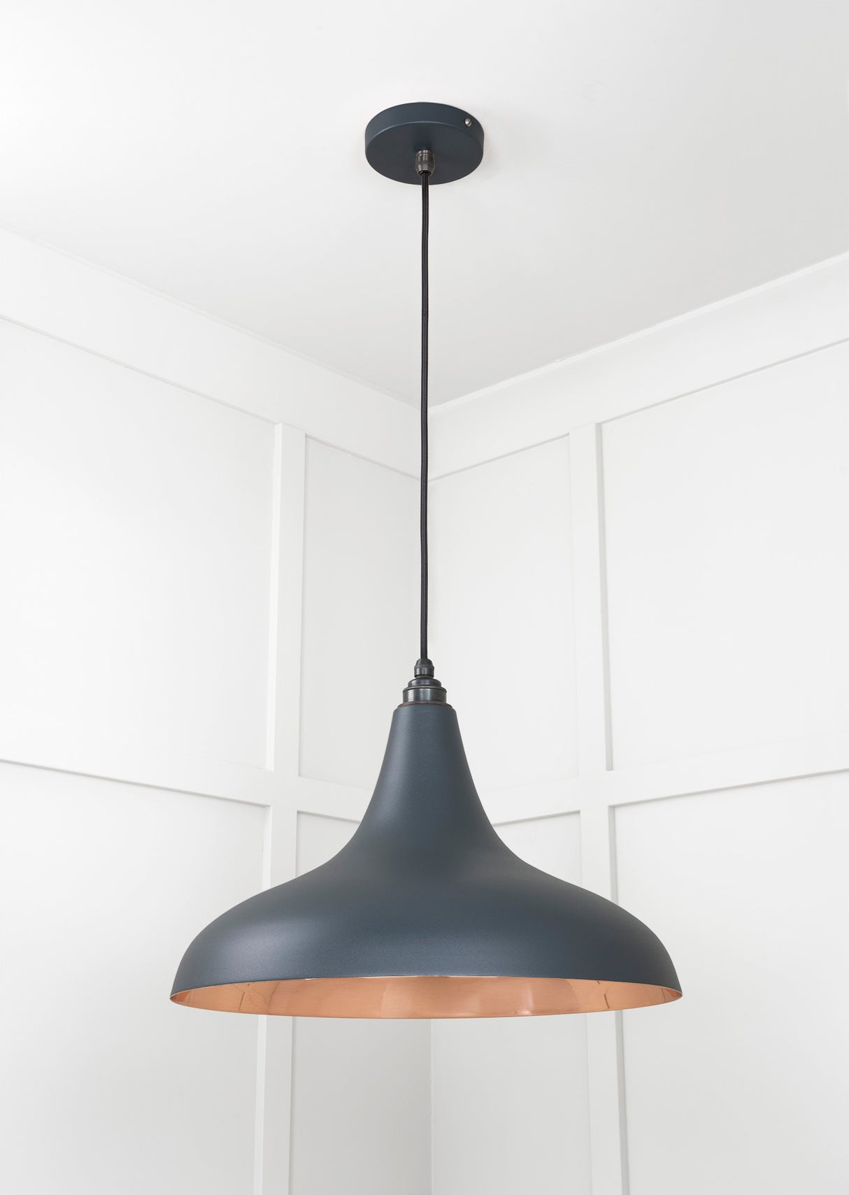 From The Anvil - Smooth Copper Frankley Pendant in Soot | Sku. 49720SSO | Trade Door Handles.