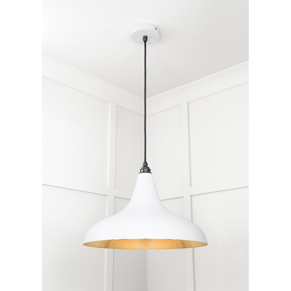 From The Anvil - Smooth Brass Frankley Pendant in Flock | Sku. 49722SF | Trade Door Handles.
