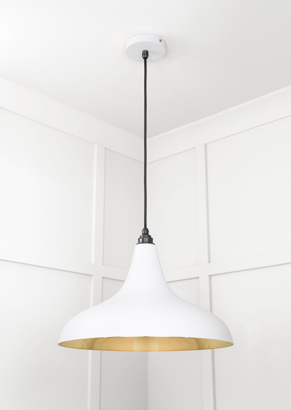 From The Anvil - Smooth Brass Frankley Pendant in Flock | Sku. 49722SF | Trade Door Handles.