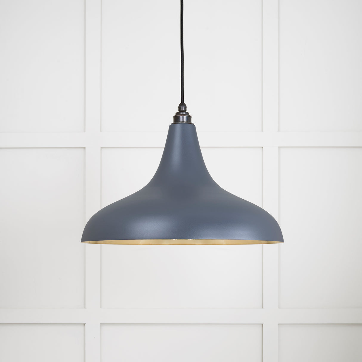 From The Anvil - Smooth Brass Frankley Pendant in Slate | Sku. 49722SSL | Trade Door Handles.