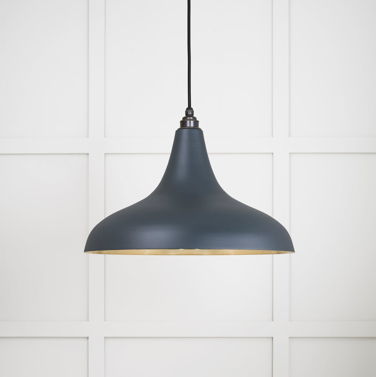 From The Anvil - Smooth Brass Frankley Pendant in Soot | Sku. 49722SSO | Trade Door Handles.