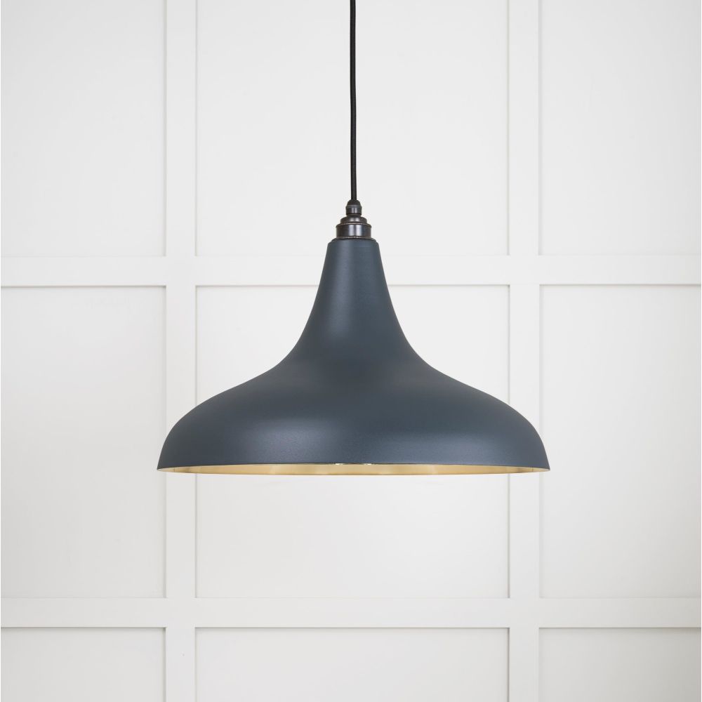 From The Anvil - Smooth Brass Frankley Pendant in Soot | Sku. 49722SSO | Trade Door Handles.