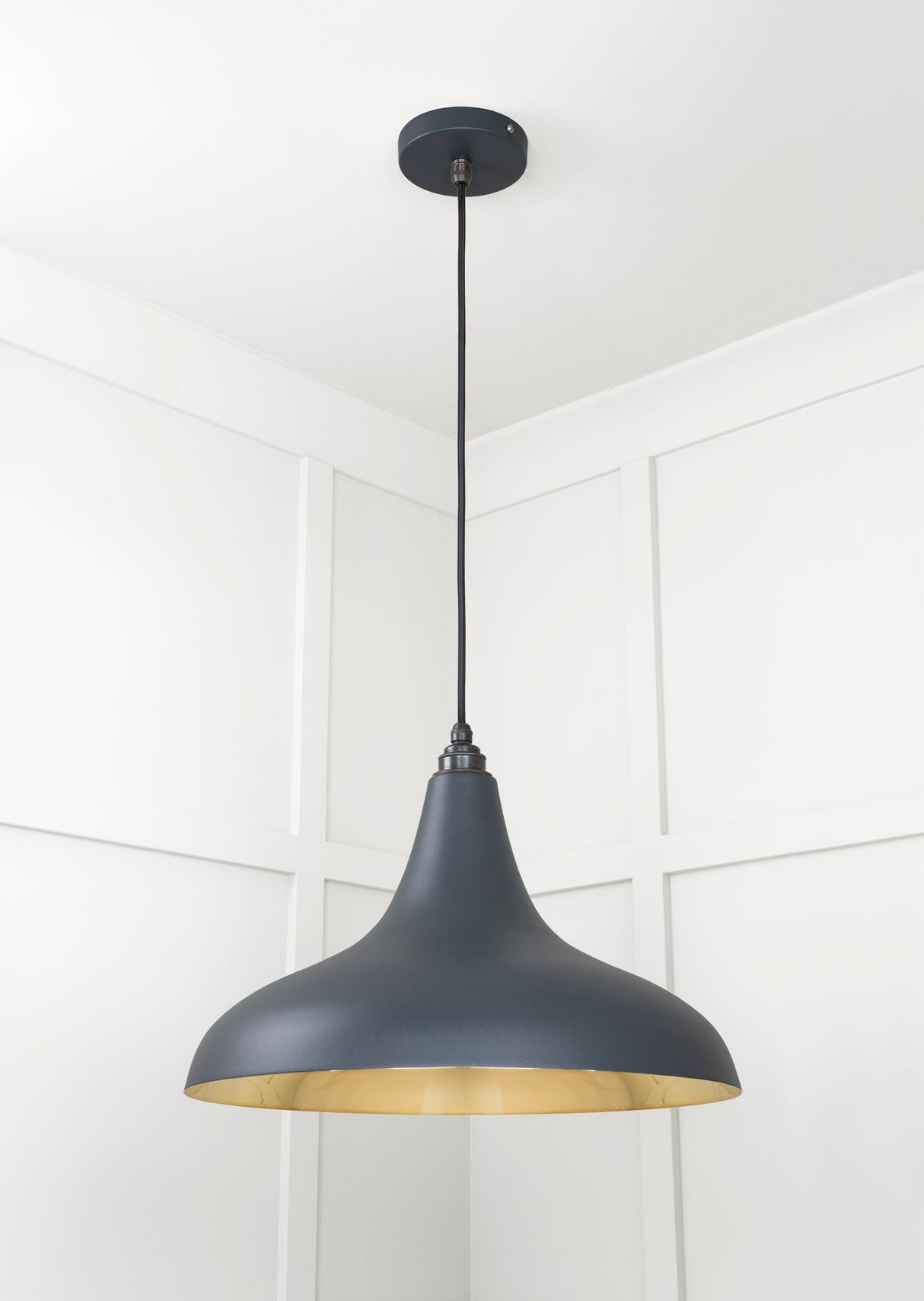 From The Anvil - Smooth Brass Frankley Pendant in Soot | Sku. 49722SSO | Trade Door Handles.