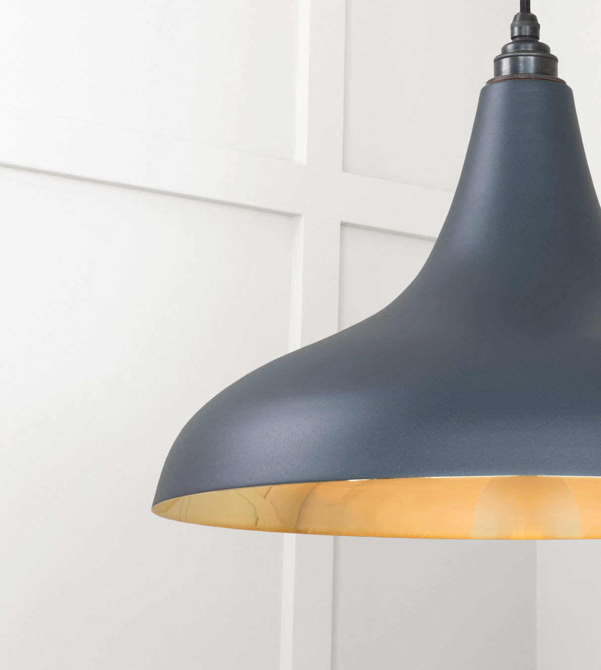 From The Anvil - Smooth Brass Frankley Pendant in Soot | Sku. 49722SSO | Trade Door Handles.