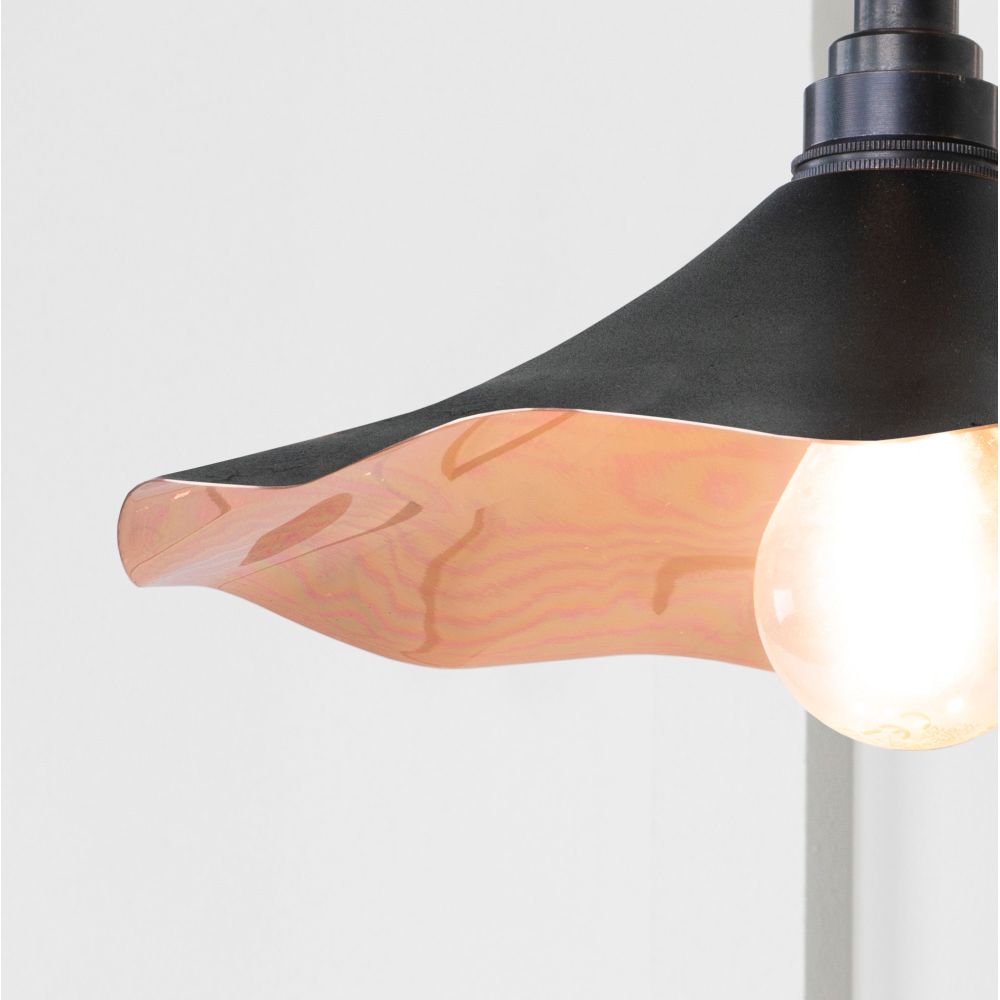 From The Anvil - Smooth Copper Flora Wall Light in Elan Black | Sku. 49723SEB | Trade Door Handles.