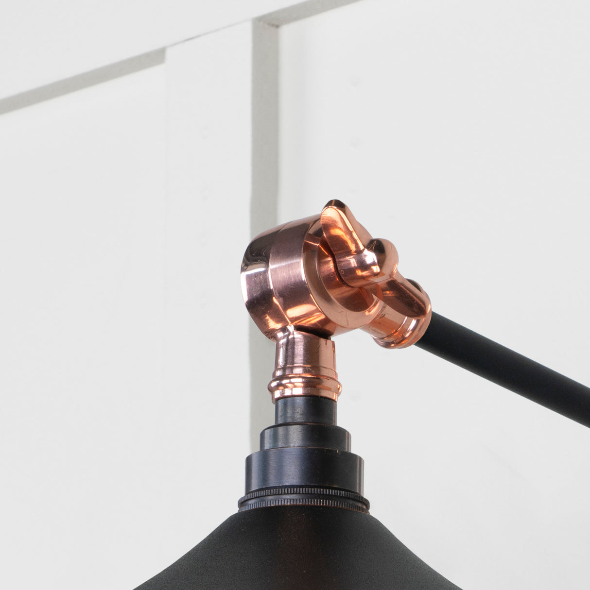 From The Anvil - Smooth Copper Flora Wall Light in Elan Black | Sku. 49723SEB | Trade Door Handles.