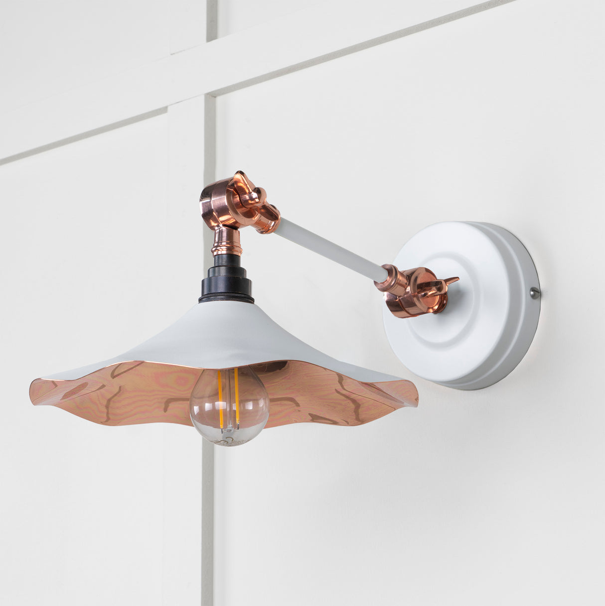 From The Anvil - Smooth Copper Flora Wall Light in Flock | Sku. 49723SF | Trade Door Handles.