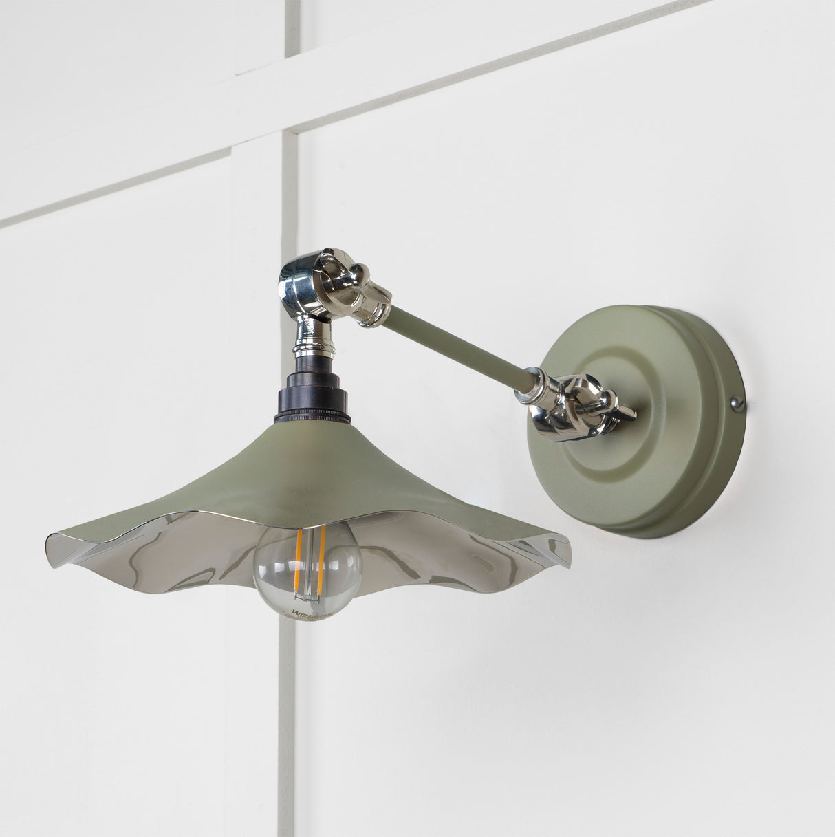From The Anvil - Smooth Nickel Flora Wall Light in Tump | Sku. 49724STU | Trade Door Handles.