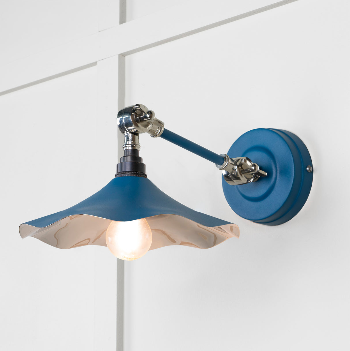 From The Anvil - Smooth Nickel Flora Wall Light in Upstream | Sku. 49724SU | Trade Door Handles.