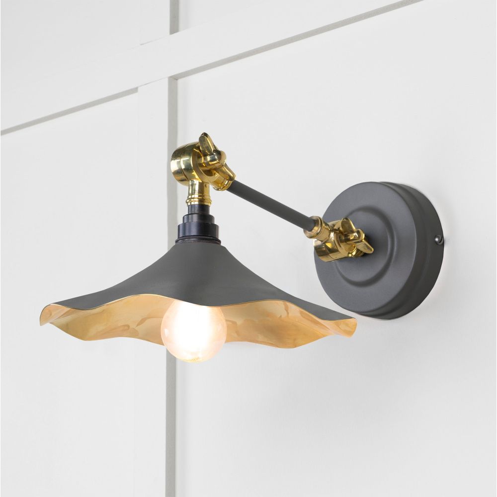 From The Anvil - Smooth Brass Flora Wall Light in Bluff | Sku. 49725SBL | Trade Door Handles.