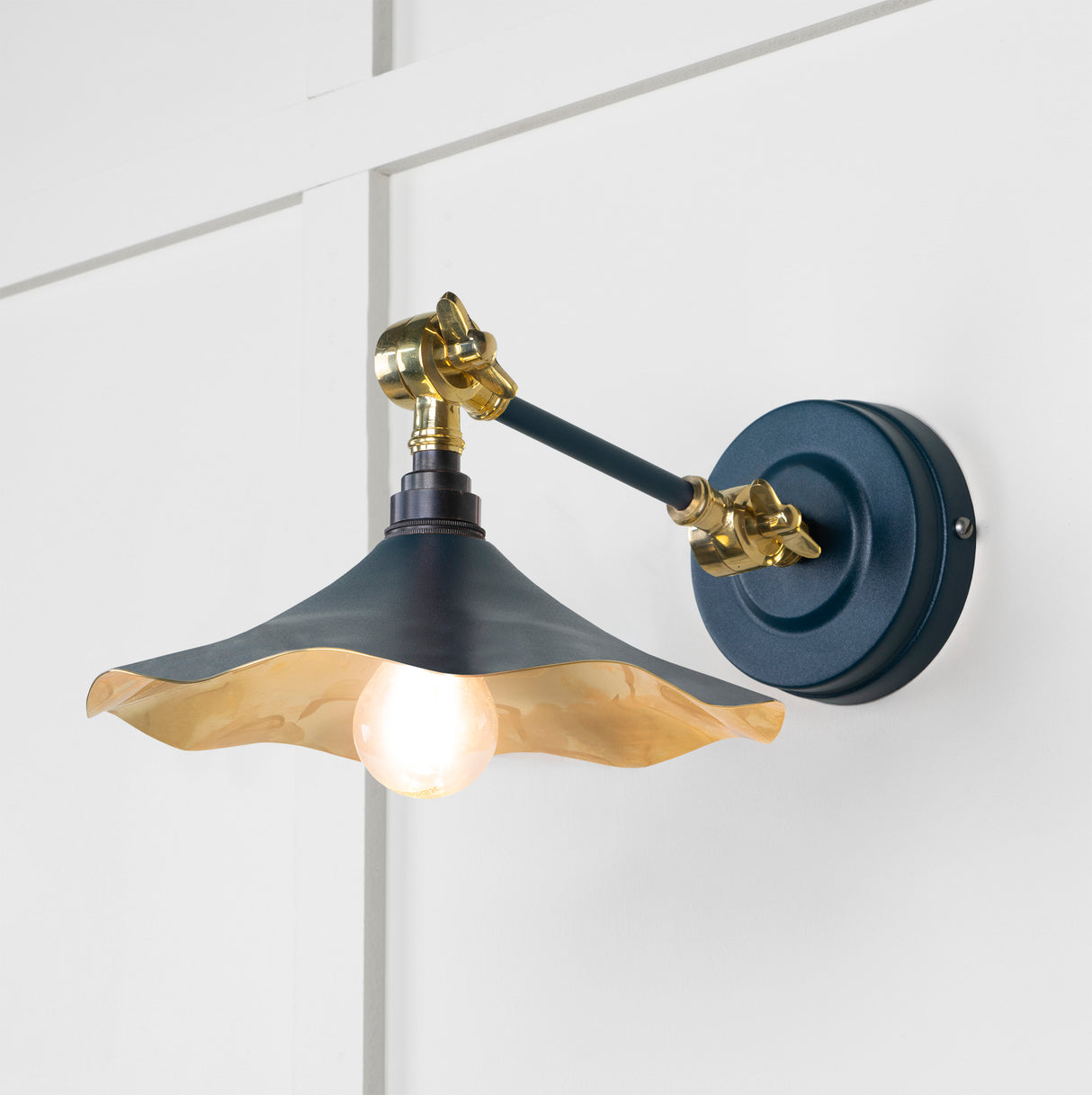 From The Anvil - Smooth Brass Flora Wall Light in Dusk | Sku. 49725SDU | Trade Door Handles.
