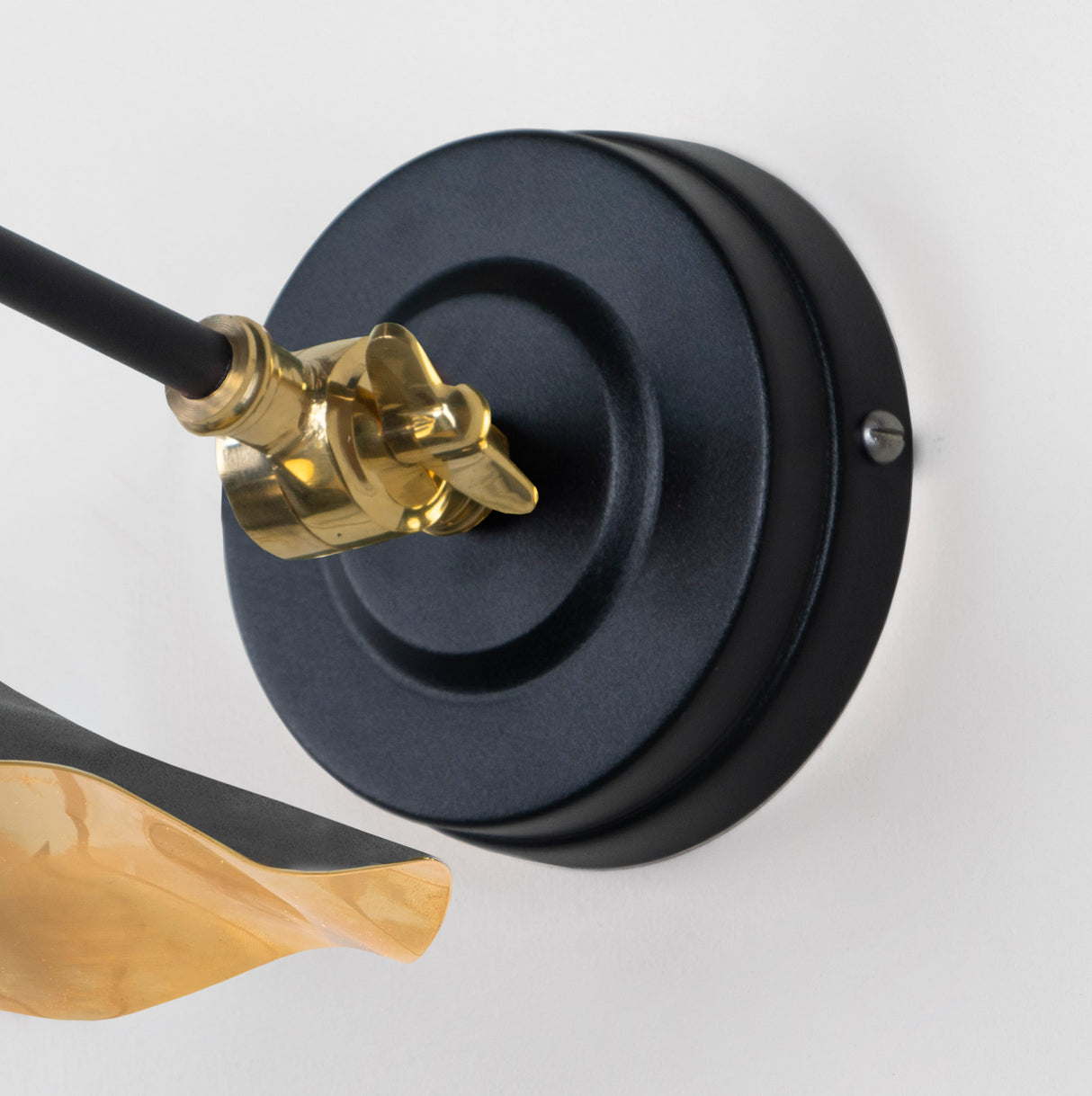 From The Anvil - Smooth Brass Flora Wall Light in Elan Black | Sku. 49725SEB | Trade Door Handles.