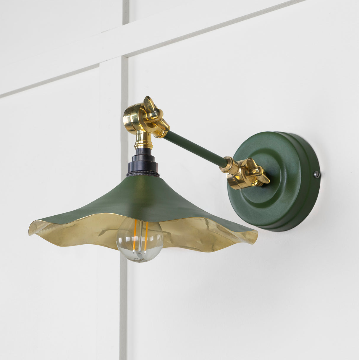 From The Anvil - Smooth Brass Flora Wall Light in Heath | Sku. 49725SH | Trade Door Handles.