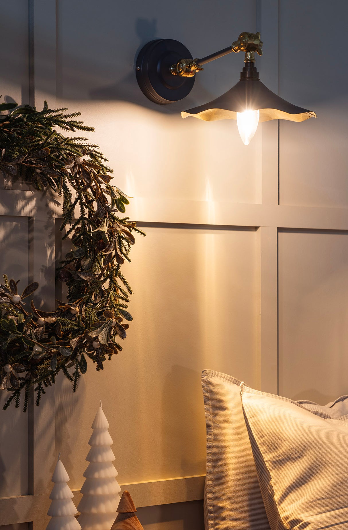 From The Anvil - Smooth Brass Flora Wall Light in Slate | Sku. 49725SSL | Trade Door Handles.