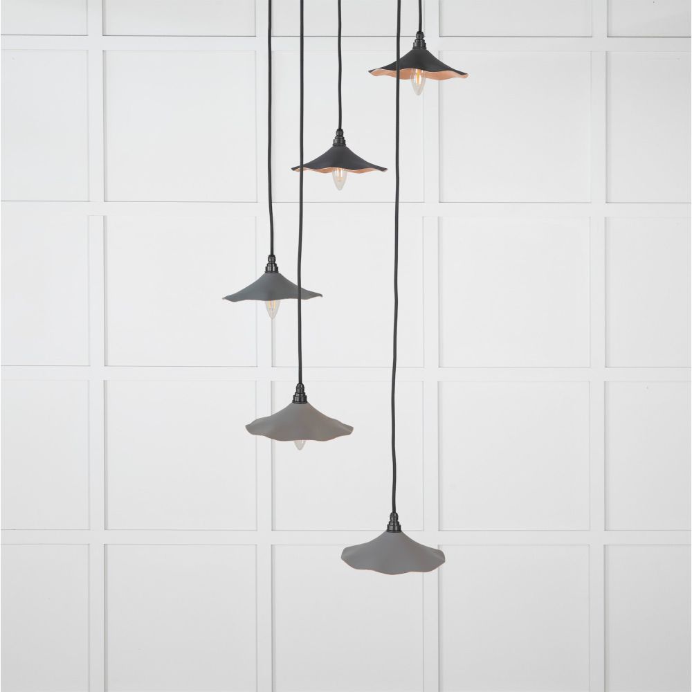 From The Anvil - Smooth Copper Flora Cluster Pendant in Bluff | Sku. 49726SBL | Trade Door Handles.