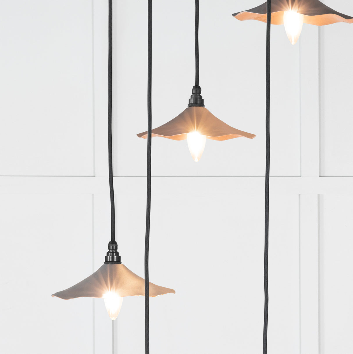 From The Anvil - Smooth Copper Flora Cluster Pendant in Bluff | Sku. 49726SBL | Trade Door Handles.