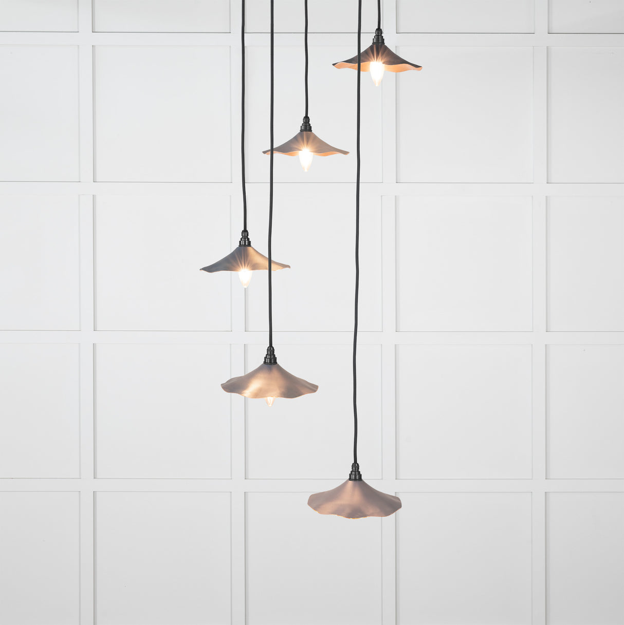 From The Anvil - Smooth Copper Flora Cluster Pendant in Slate | Sku. 49726SSL | Trade Door Handles.