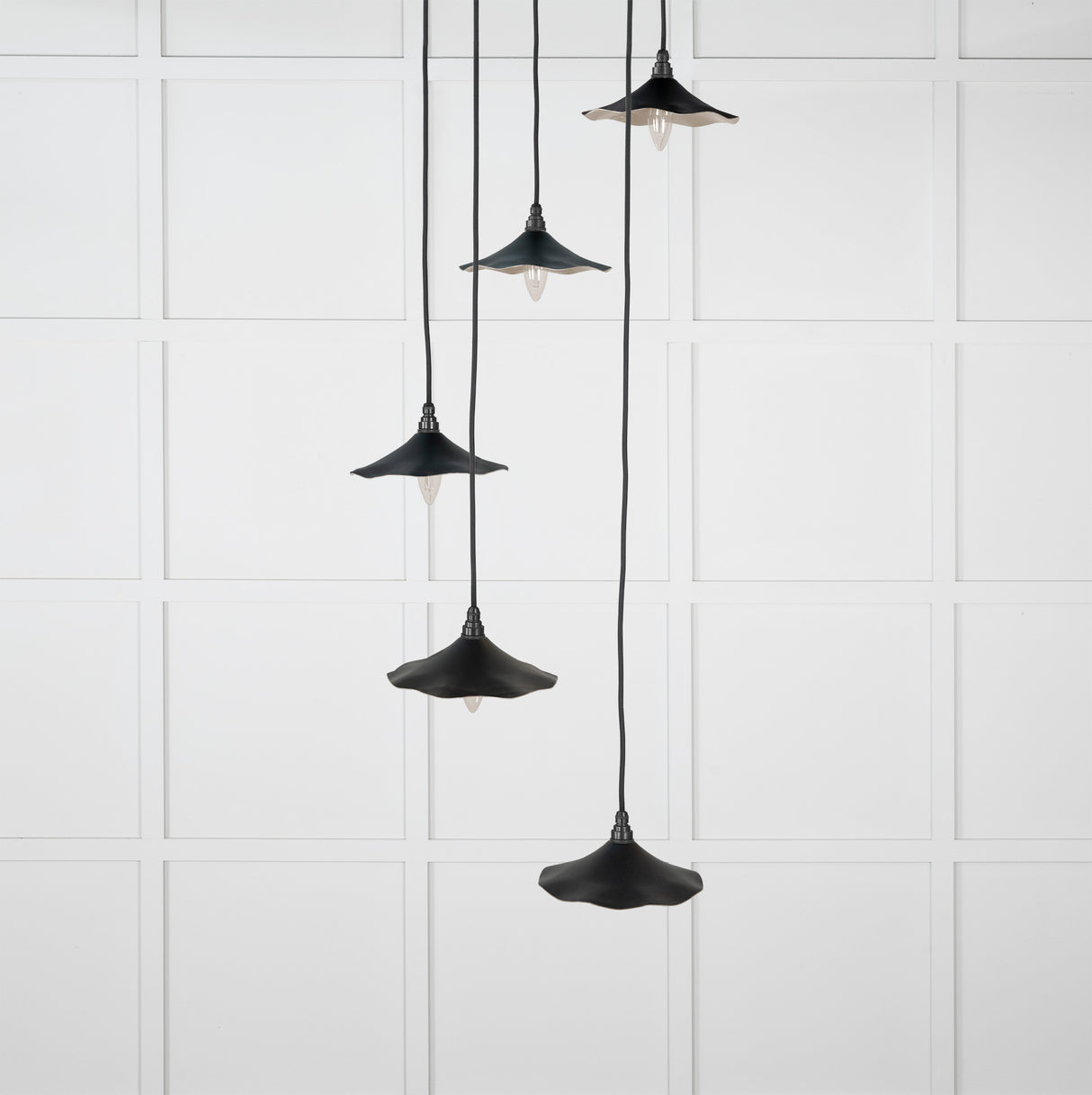 From The Anvil - Smooth Nickel Flora Cluster Pendant in Elan Black | Sku. 49727SEB | Trade Door Handles.