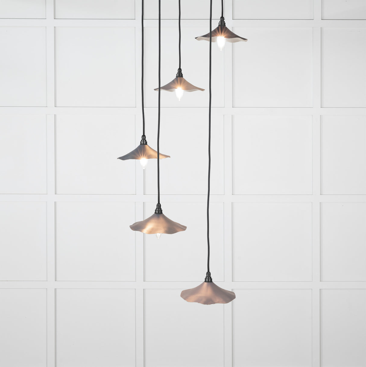 From The Anvil - Smooth Nickel Flora Cluster Pendant in Slate | Sku. 49727SSL | Trade Door Handles.