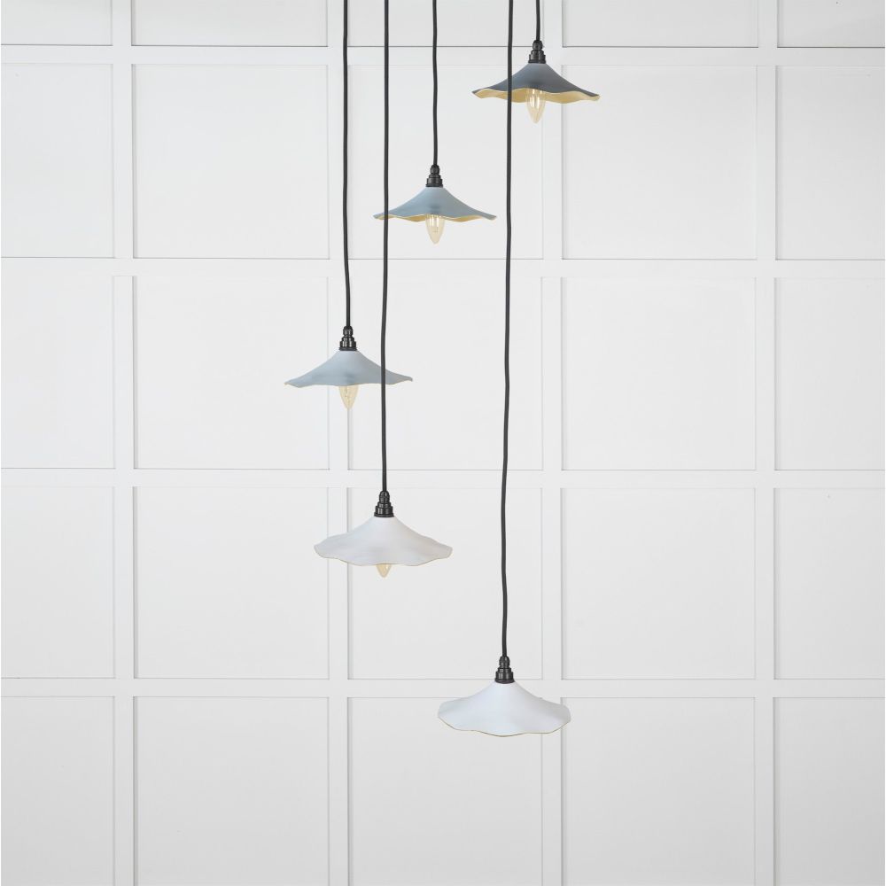 From The Anvil - Smooth Brass Flora Cluster Pendant in Birch | Sku. 49728SBI | Trade Door Handles.