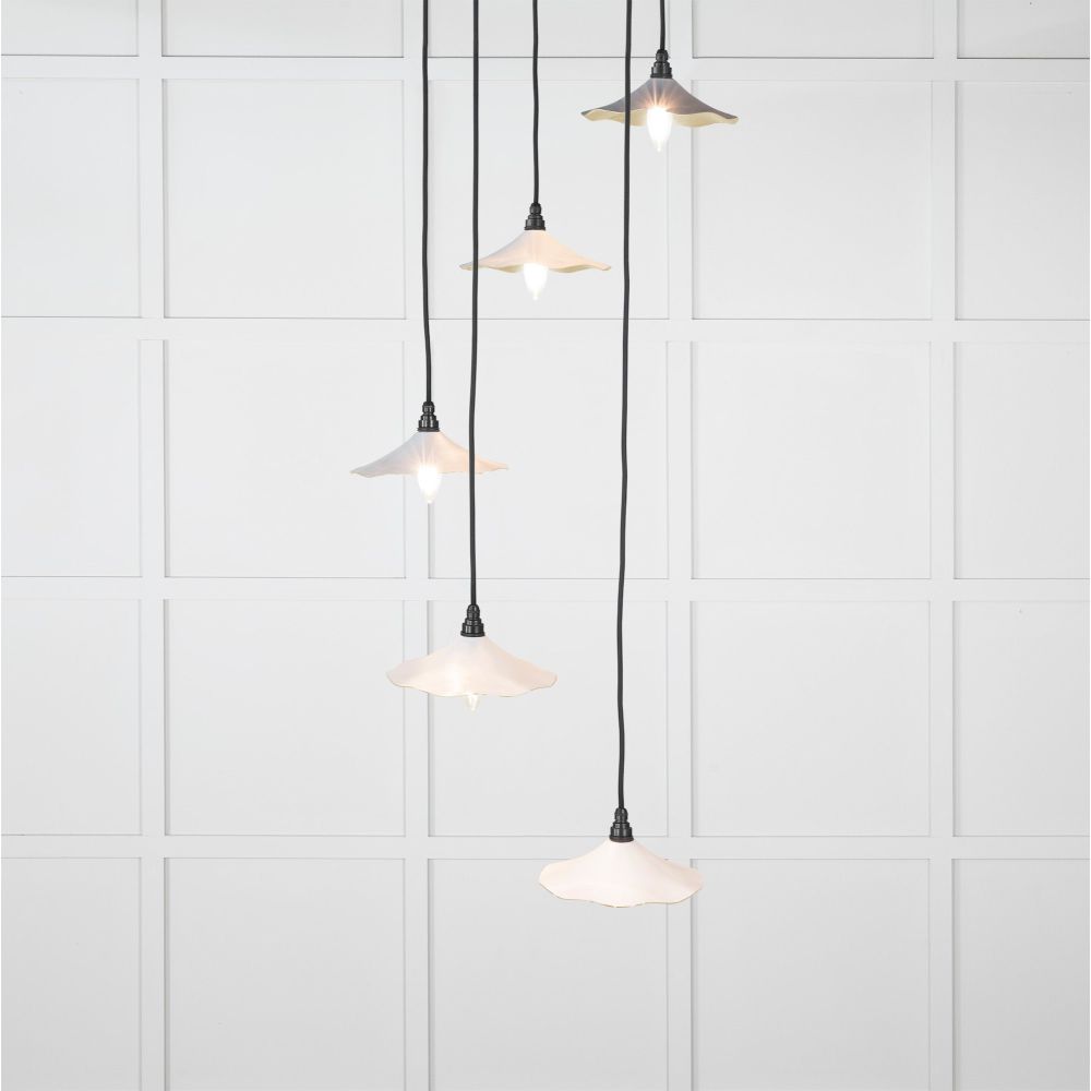 From The Anvil - Smooth Brass Flora Cluster Pendant in Birch | Sku. 49728SBI | Trade Door Handles.