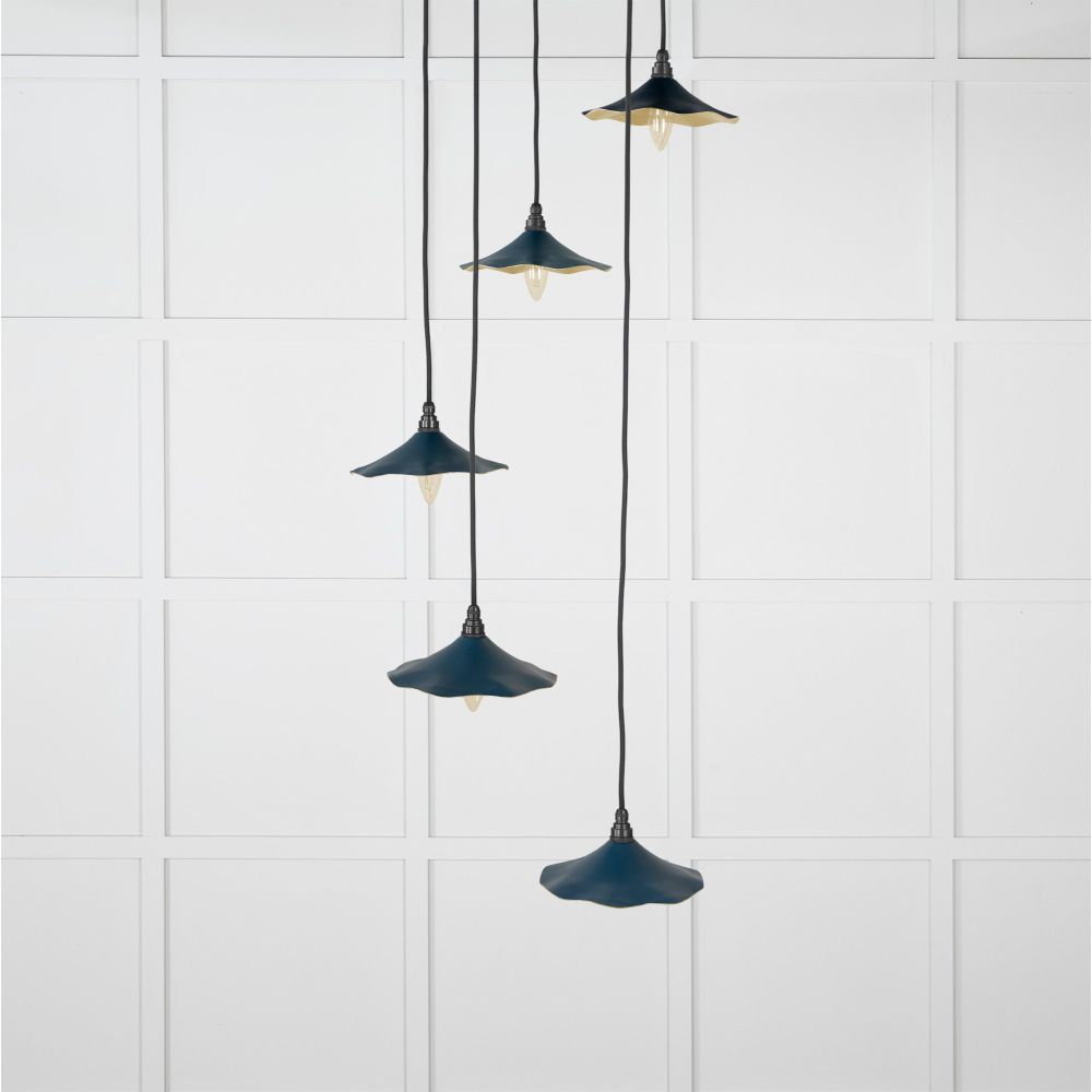 From The Anvil - Smooth Brass Flora Cluster Pendant in Dusk | Sku. 49728SDU | Trade Door Handles.